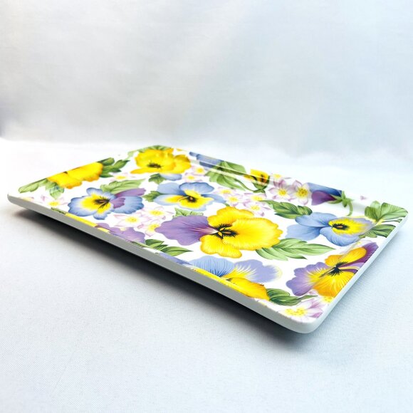 Pillivuyt France Vintage Pansy Porcelain Platter Rare Hand Painted Tray 11" - Picture 8 of 12